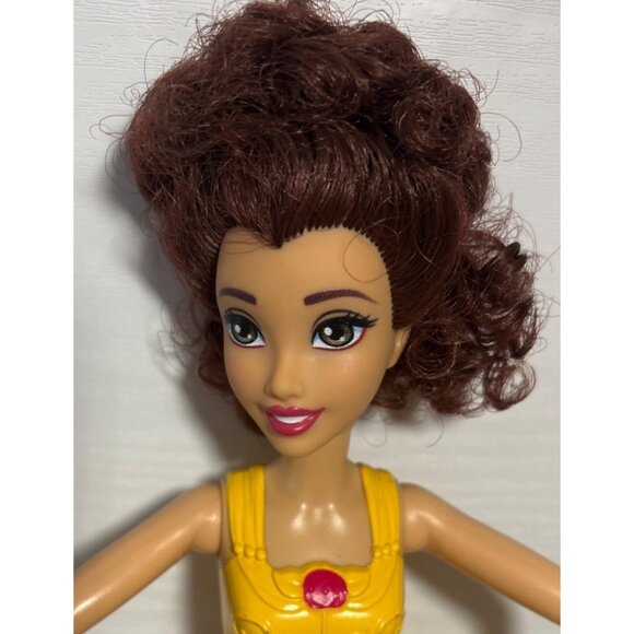 Disney Mattel 2022 Princess Belle Doll With Yellow Dress & Ballet Shoes - Picture 3 of 8